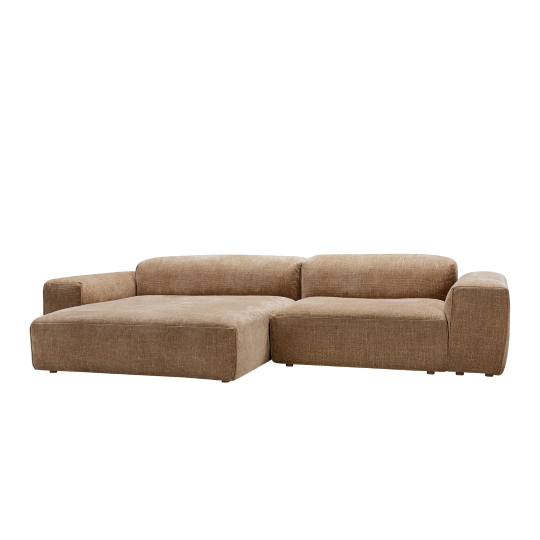 Sits Edda sofa 2 zit + chaise longue 294cm wildflower brown