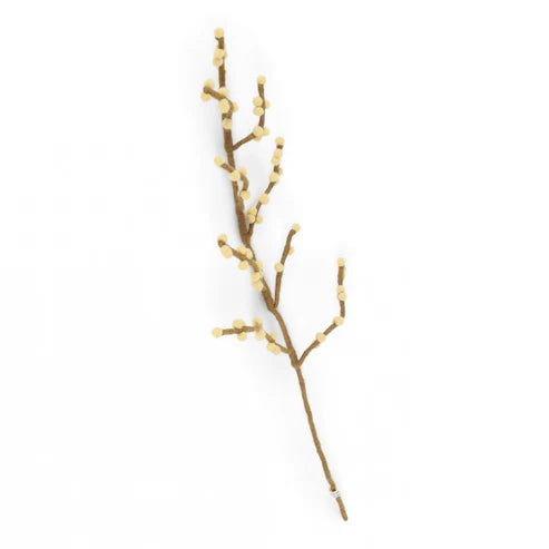 Gry & Sif   Branch dusty yellow berries in vilt - Oosterlinck Home