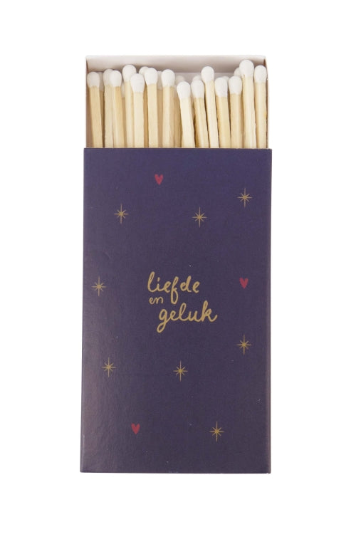 Zusss  Tafeldoosje lucifers feest "kerstknuffel" of "Liefde en geluk"