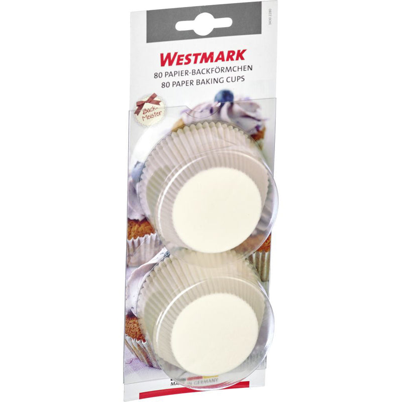 Westmark set van 80 bakvormpjes uit papier wit ø 5cm - Oosterlinck