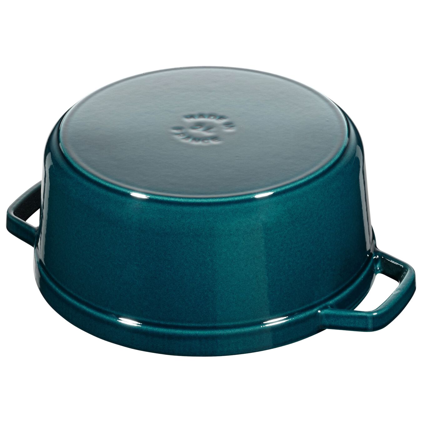 STAUB LA COCOTTE GIETIJZEREN BRAADPAN ROND, LA-MER BLAUW - TWEE FORMATEN - Oosterlinck
