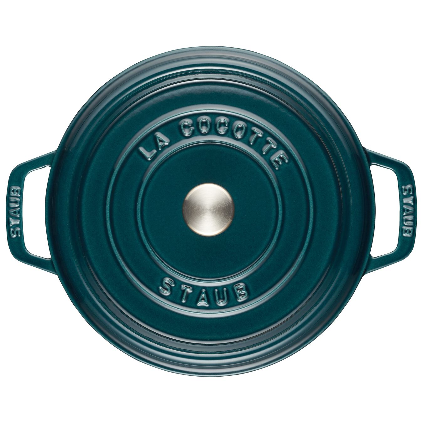 STAUB LA COCOTTE GIETIJZEREN BRAADPAN ROND, LA-MER BLAUW - TWEE FORMATEN - Oosterlinck