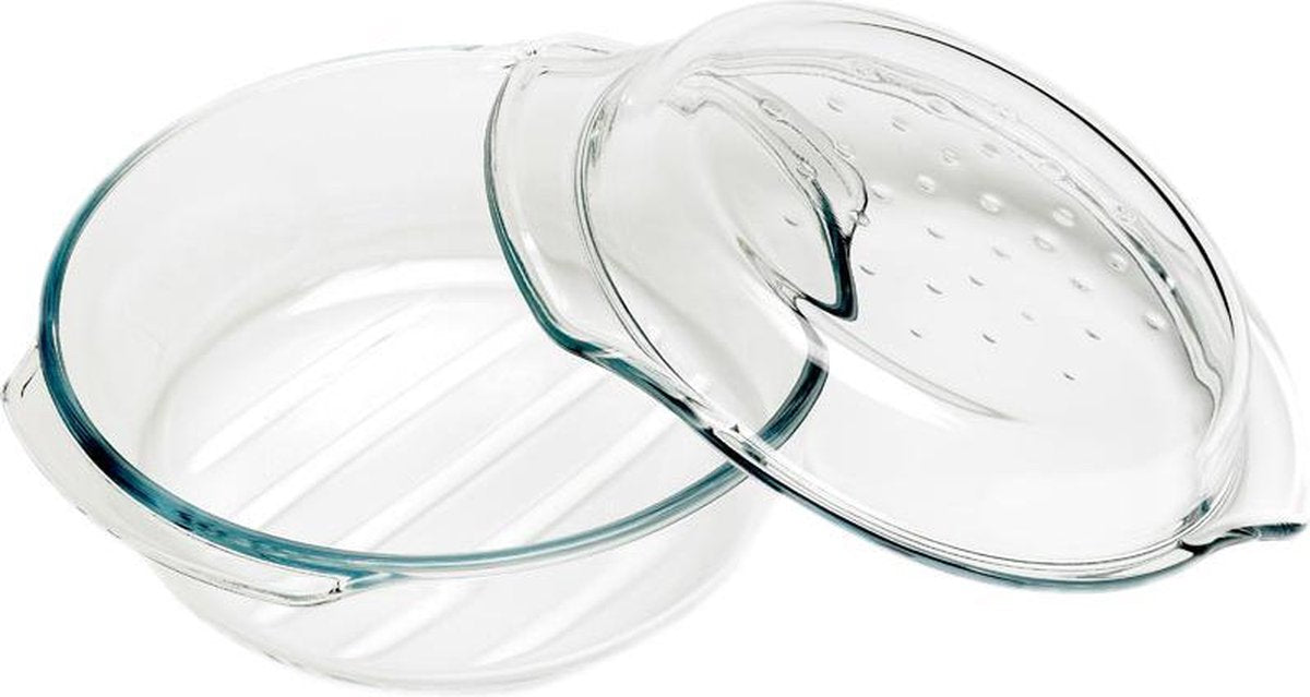 500°  Glazen oven-/bewaarschaal rond Grill & Drop - Oosterlinck Home