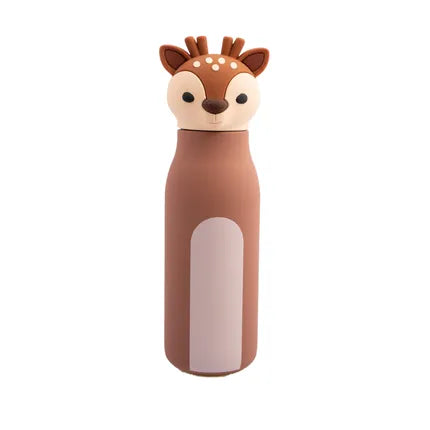 Dotz  Fles dubbelwandig met silicone rietje hert