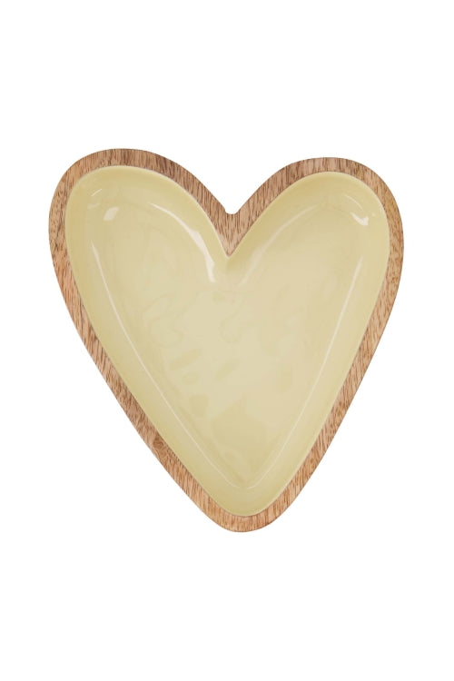 Zusss  Kommetje hout hartvorm botergeel