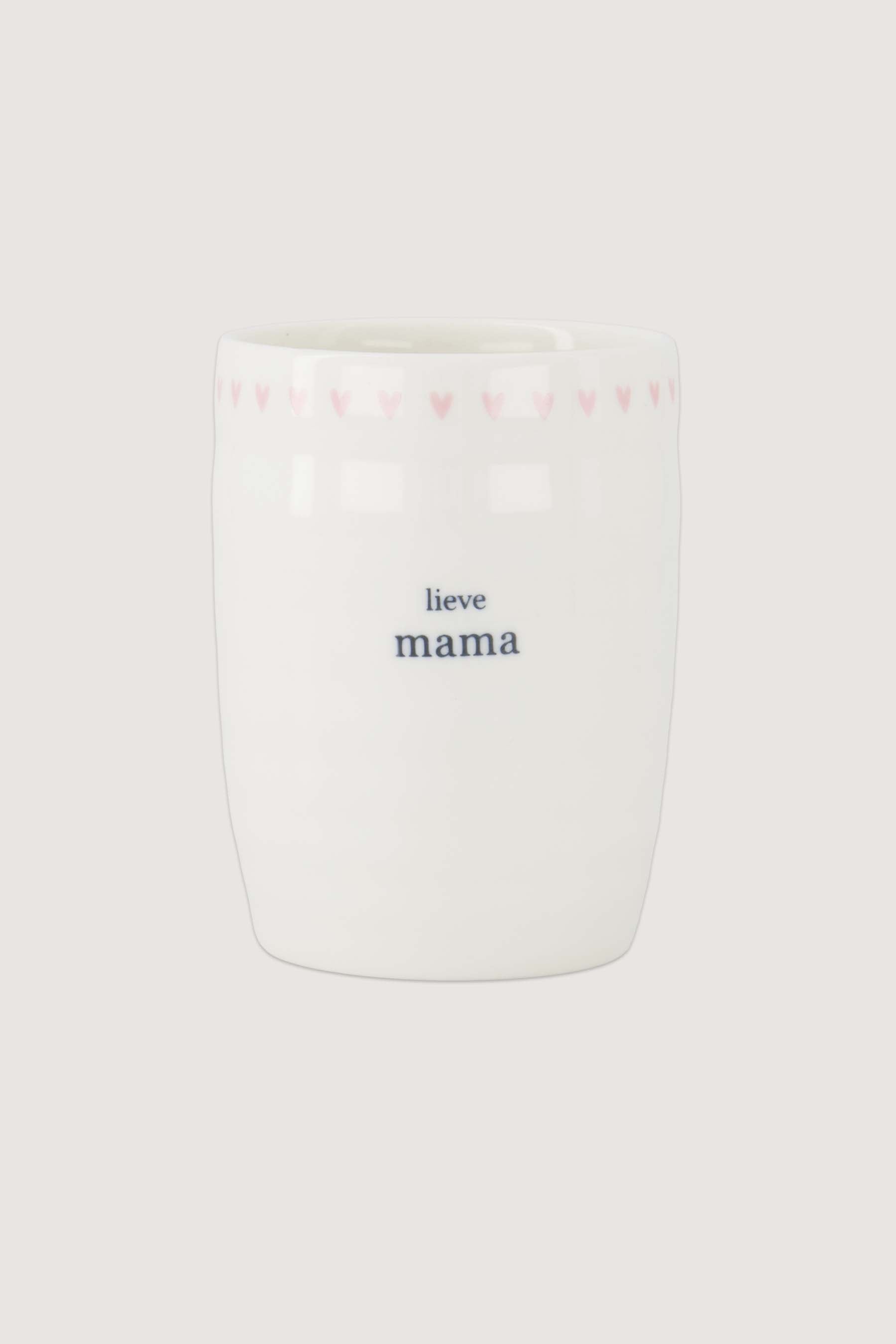 Zusss  Koffiemok roze hartjes  "lieve mama" - Oosterlinck Home