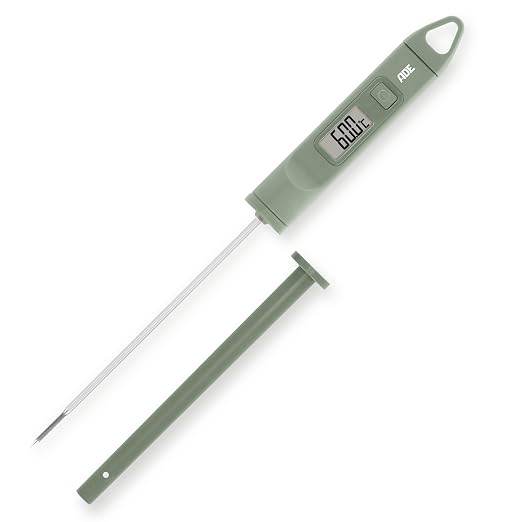 Digitale keukenthermometer van ADE voor koken, toont nauwkeurige temperatuurmetingen in een stevige behuizing