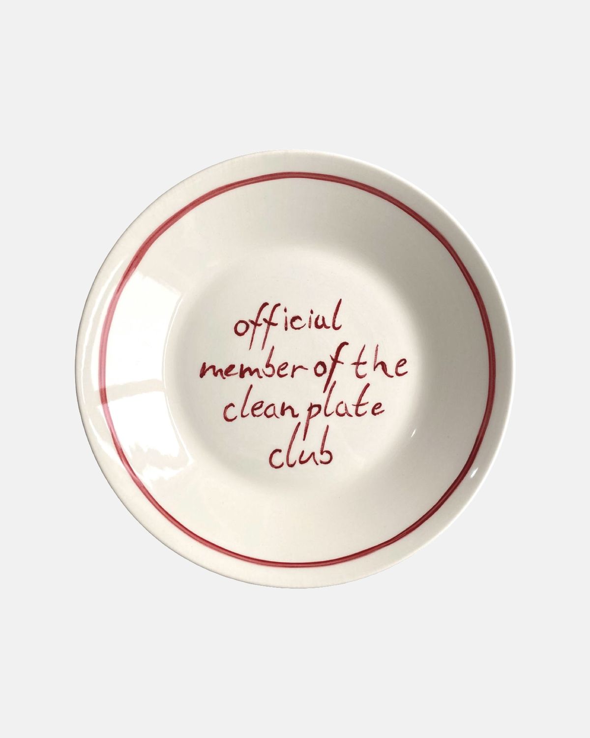 Studio Noticed   Ontbijtbord "Official member of the clean plate club" - Oosterlinck Home