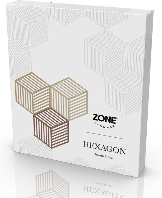 Zone Denmark   Hexagon kookpotonderzetters - set van 3 - varianten - Oosterlinck