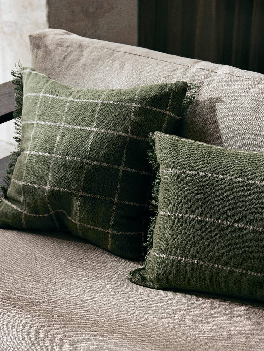 Ferm Living  Calm Cushion olive -70% - Oosterlinck Home