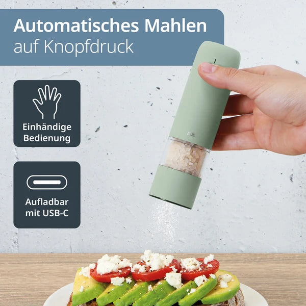 ADE  Elektrische mini-kruidenmolen (peper/zout/kruiden)