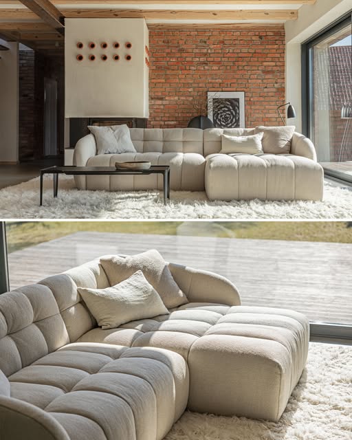 Sits Cube sofa 264*162cm met organische arm spicy beige