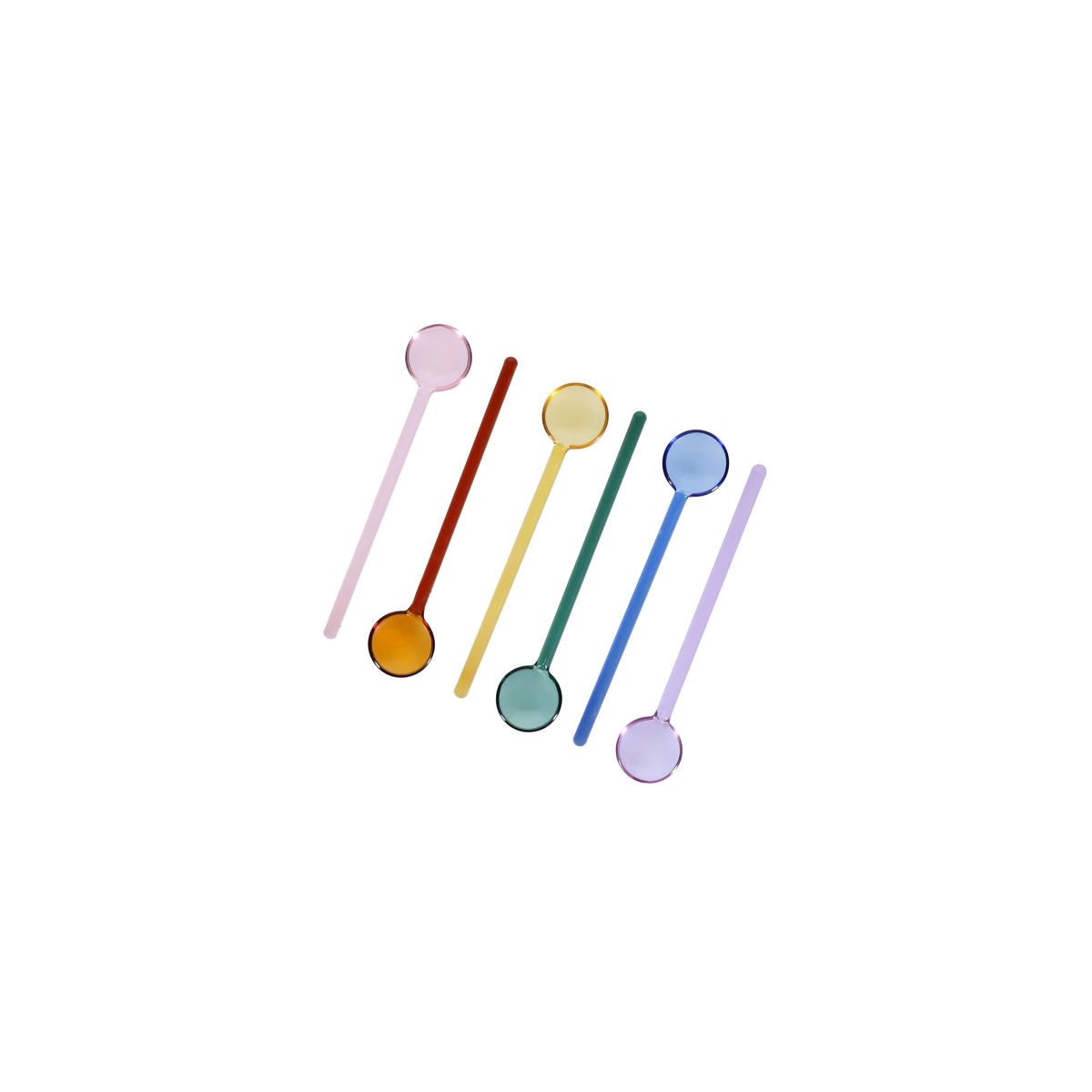 ONA  Tilly Glazen koffielepels multicolor - set van 6