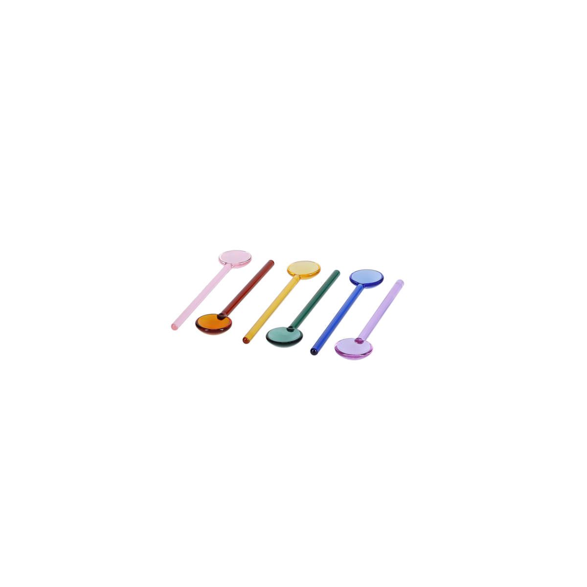 ONA  Tilly Glazen koffielepels multicolor - set van 6