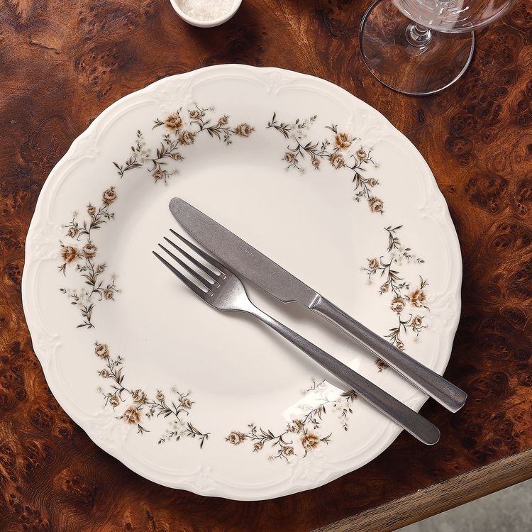Bonbistro  Retro Flower Brown dessertbord 20.5cm
