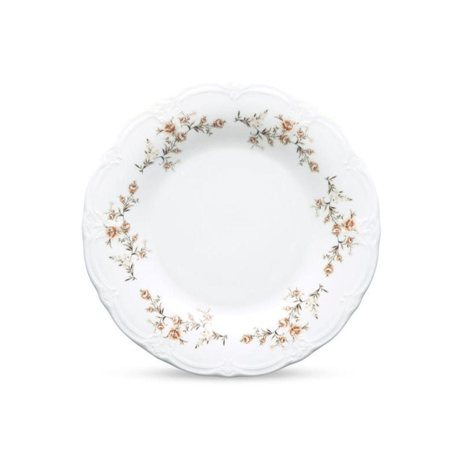 Bonbistro  Retro Flower Brown groot bord 32cm