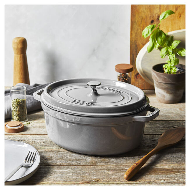 Staub  La Cocotte stoofpot ovaal 31cm grafiet -50%