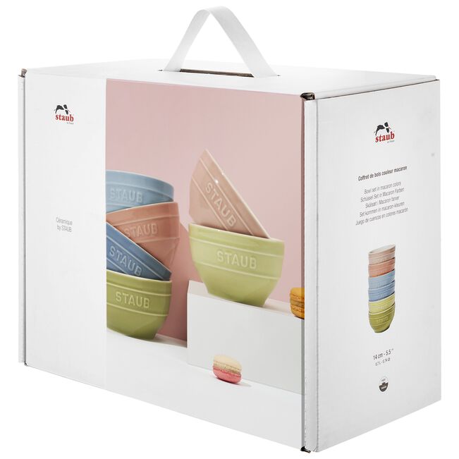 Staub Ceramique set kommen 14cm macaron 6-delig