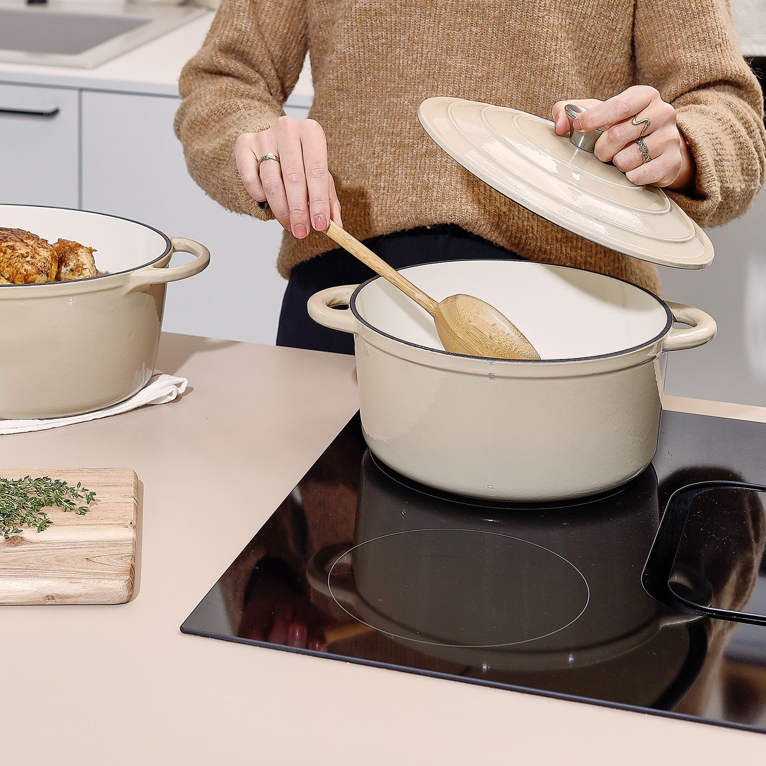 Salt&Pepper Ferno gietijzer stoofpot 26cm beige