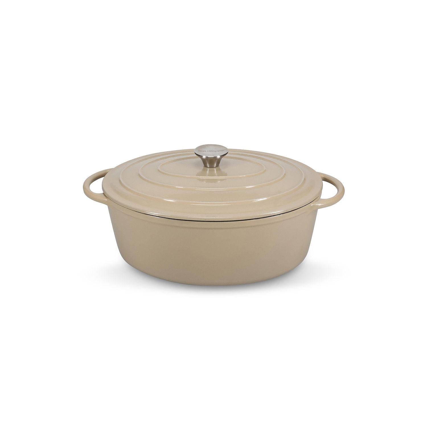 Salt&Pepper Ferno gietijzer stoofpot ovaal 41cm beige