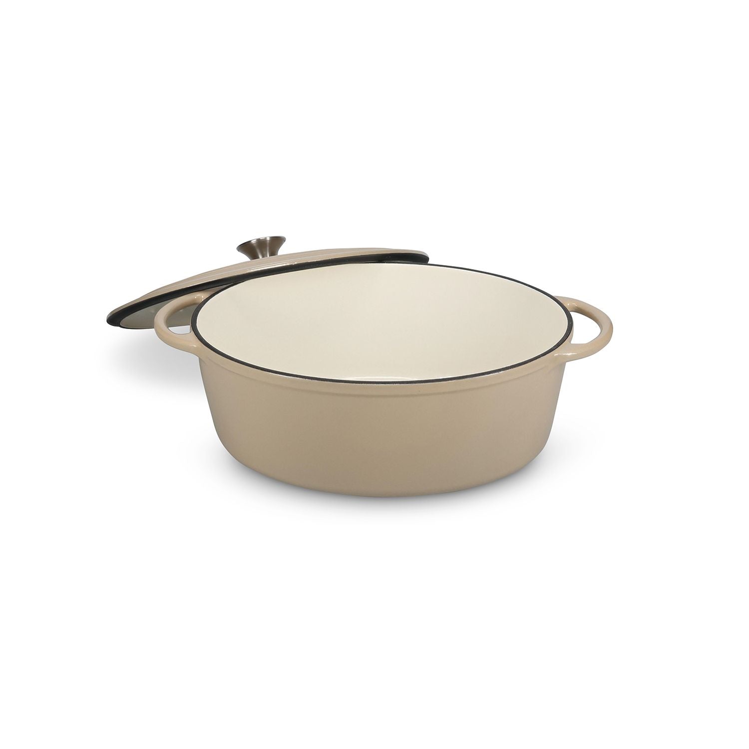 Salt&Pepper Ferno gietijzer stoofpot ovaal 41cm beige