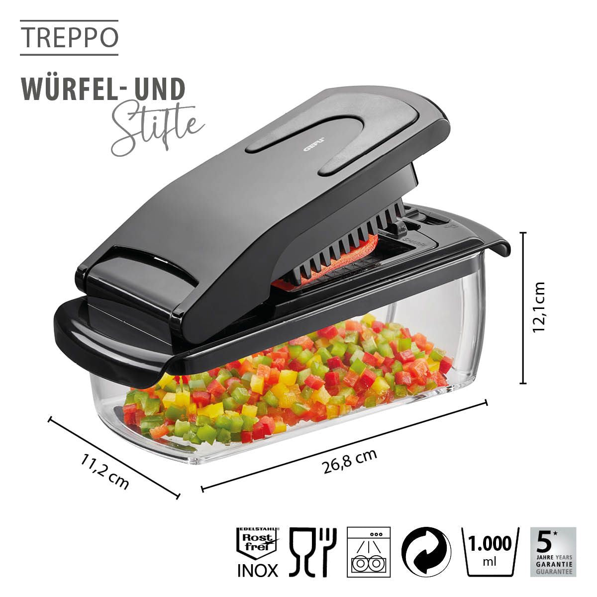 Gefu Treppo blokjessnijder - Oosterlinck Home