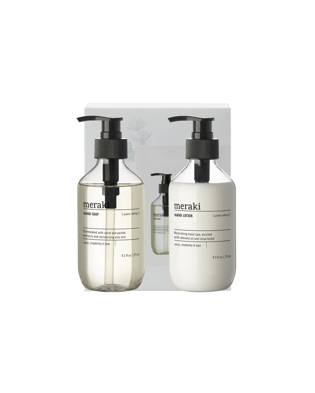 Meraki Winter Whisp giftbox met handzeep en handlotion in verzorgende verpakking