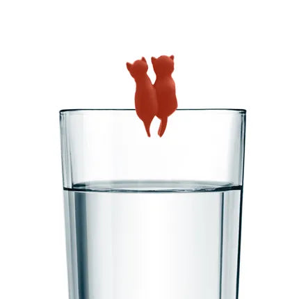 Dotz  Glasmarkeerders met katjes / set van 6