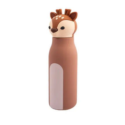 Dotz  Fles dubbelwandig met silicone rietje hert