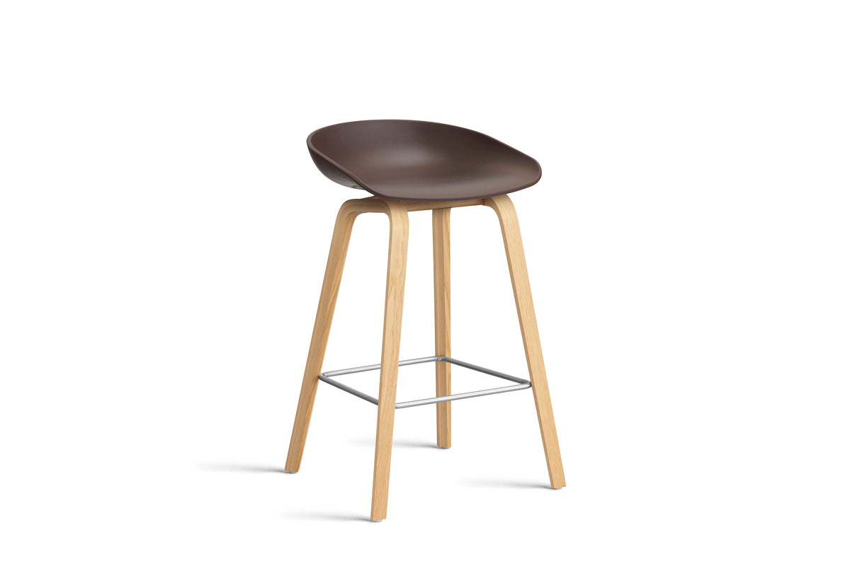 HAY - AAS32 About a stool barkruk - onderstel helder gelakt eik - low - Oosterlinck