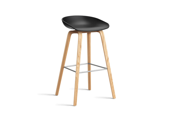 HAY - AAS32 About a stool barkruk - onderstel helder gelakt eik - high - Oosterlinck