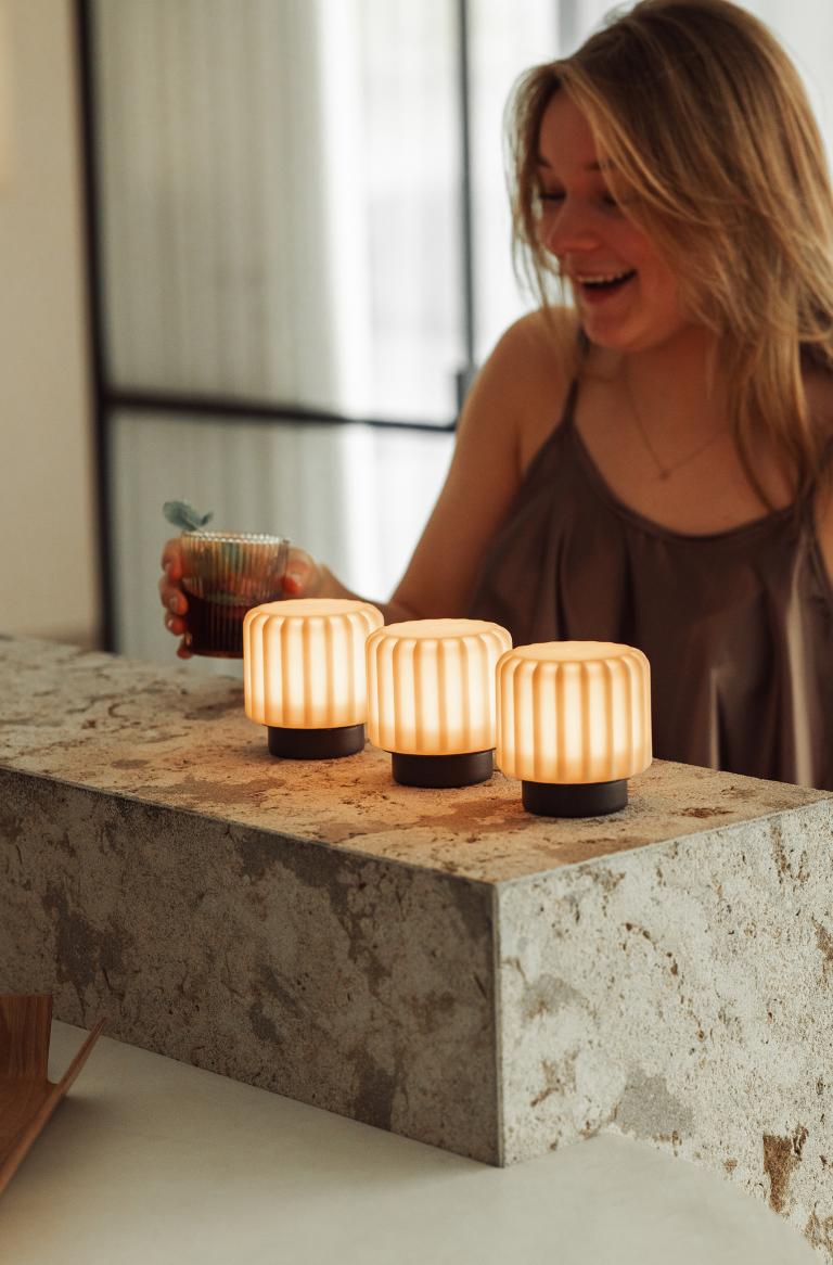 Atelier Pierre Dentelles 9 set van 3 draadloze lampen earth - Oosterlinck Home