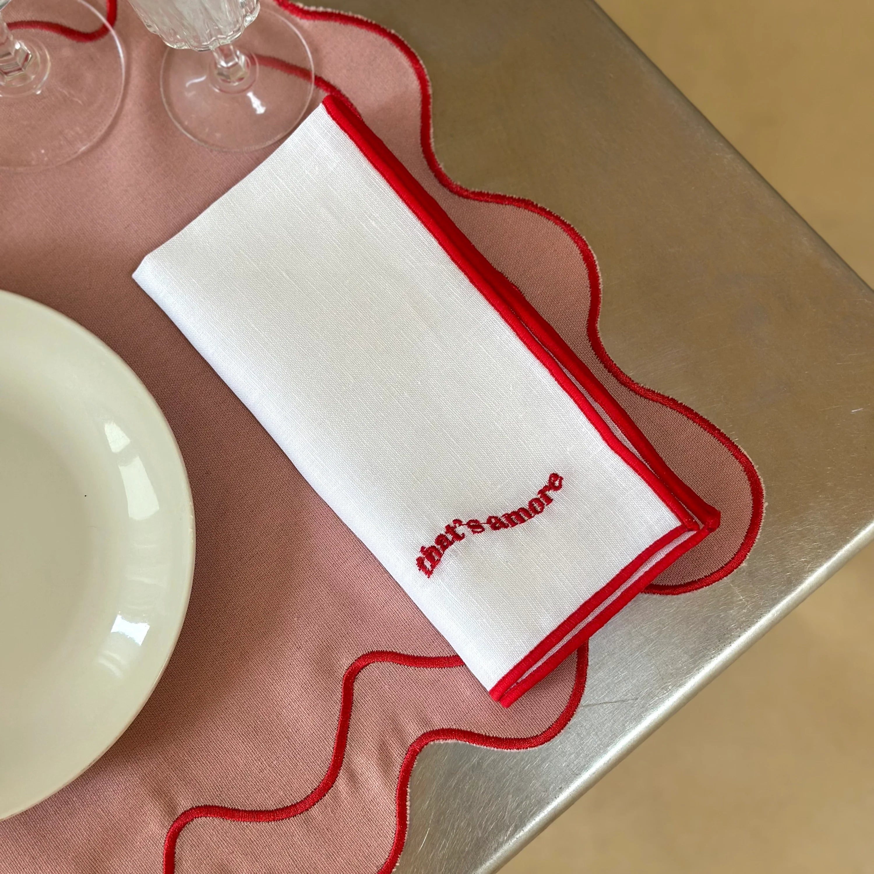 Kulu Club   Linnen servetten That's amore - set van 2