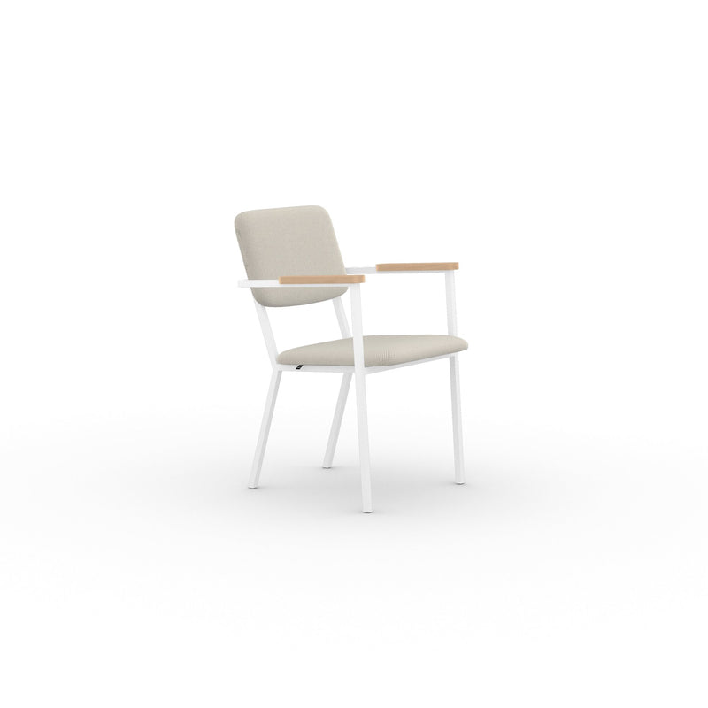 Studio Henk - CO chair met armleuning en wit frame - diverse bekleding. - Oosterlinck