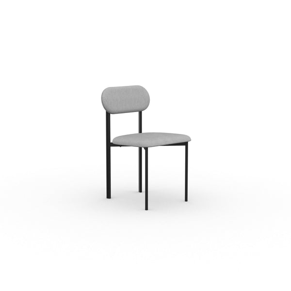 Studio Henk - Oblique chair beklede rug en zwart frame - diverse stoffen