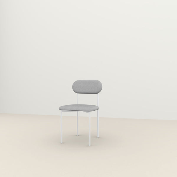 Studio Henk - Oblique chair beklede rug en wit frame - diverse stoffen