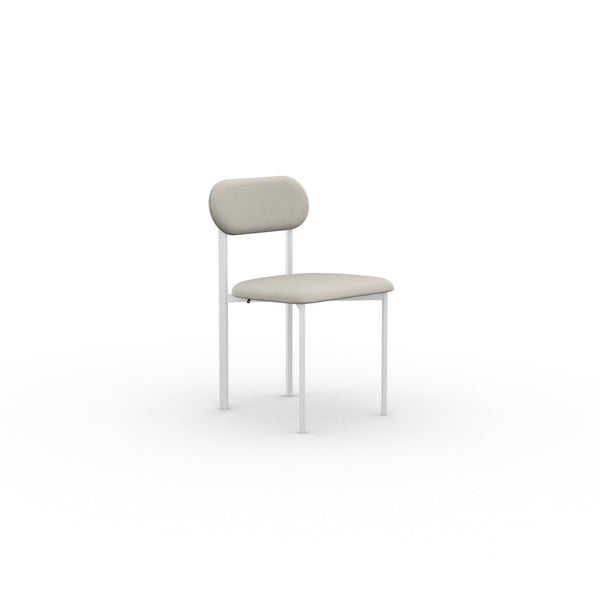 Studio Henk - Oblique chair beklede rug en wit frame - diverse stoffen