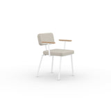 Studio Henk - ODE stoel met armleuning en wit frame - diverse bekleding. - Oosterlinck