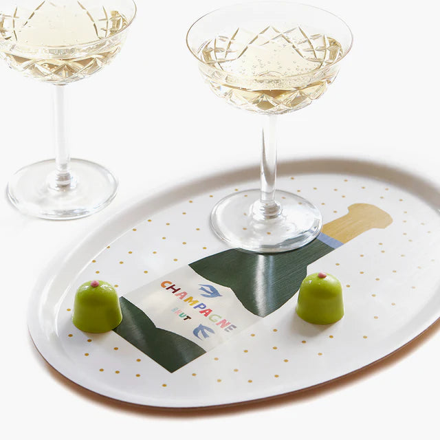 Blu Kat  Serveerplateau ovaal Champagnefles - Oosterlinck Home