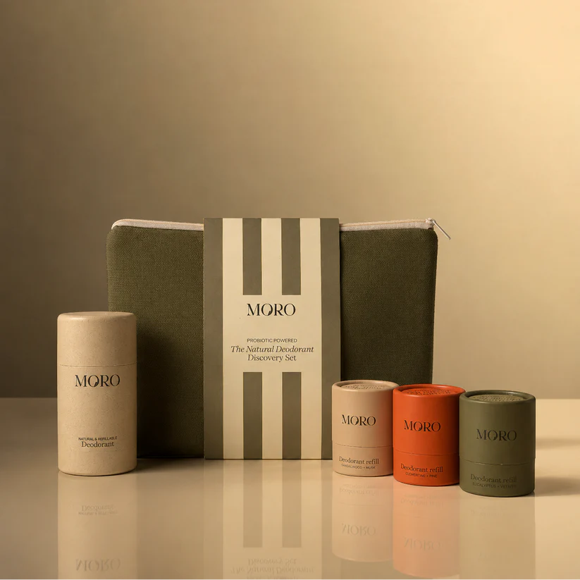Moro  Deodorant Probiotic Discovery Set met gratis toilettas