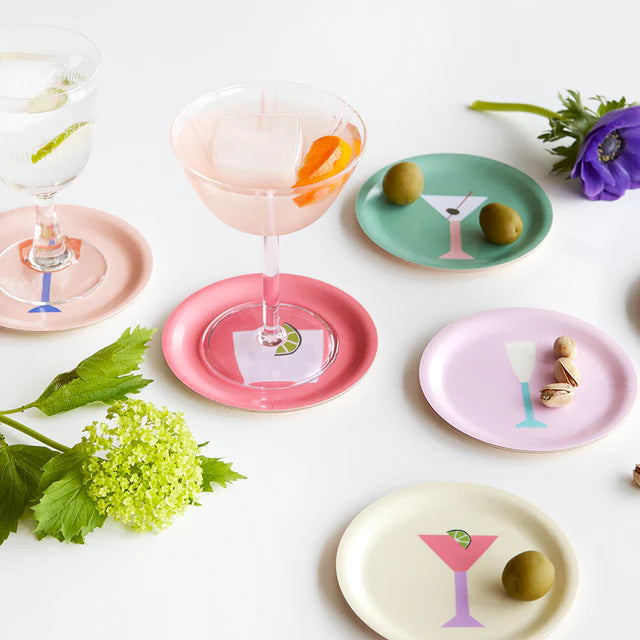 Blu Kat  Glasonderzetters / Coasters Cocktails - set van 6 - Oosterlinck Home