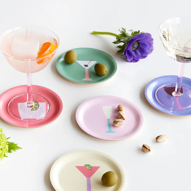 Blu Kat  Glasonderzetters / Coasters Cocktails - set van 6 - Oosterlinck Home