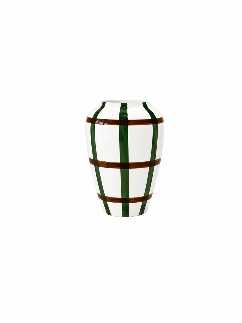 Val Pottery Funky Flower vaas S Carreaux, keramische vaas met kleurrijke vierkante patronen, perfect voor bloemendecoratie