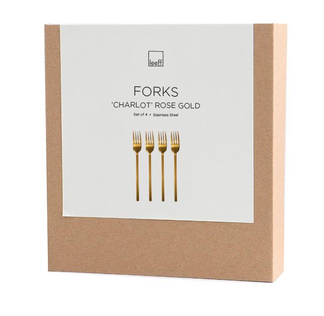 LEEFF  Taartvorken Charlot rosé gold - set van 4 - Oosterlinck