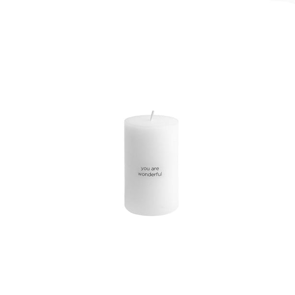 LEEFF  Pillar candle / kaars met boodschap - diverse - Oosterlinck