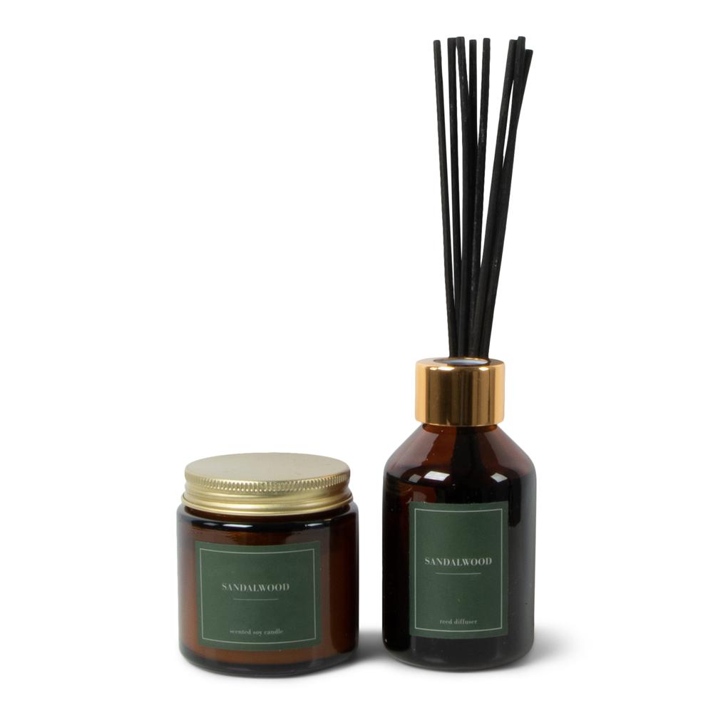 Jens Living  Giftbox geurkaars en reed diffuser sandelwood - Oosterlinck