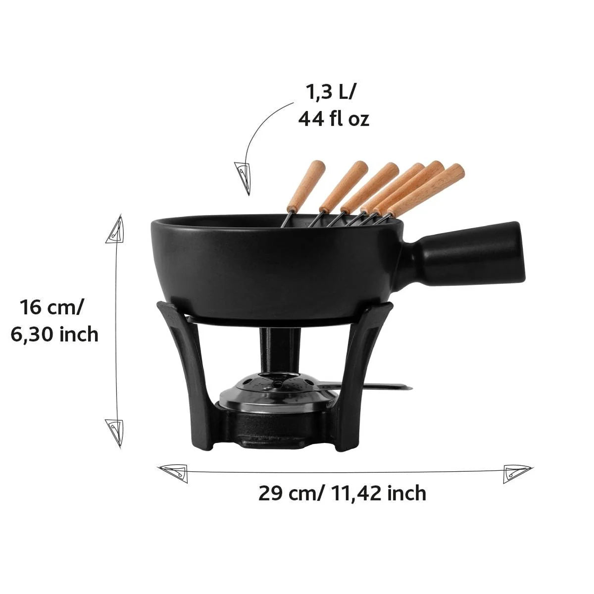 Boska  Fondue Set Nero 1.3L