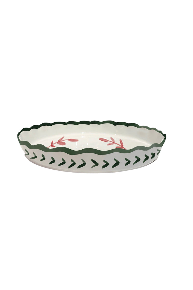 Val Pottery   Pie plate groen - Oosterlinck