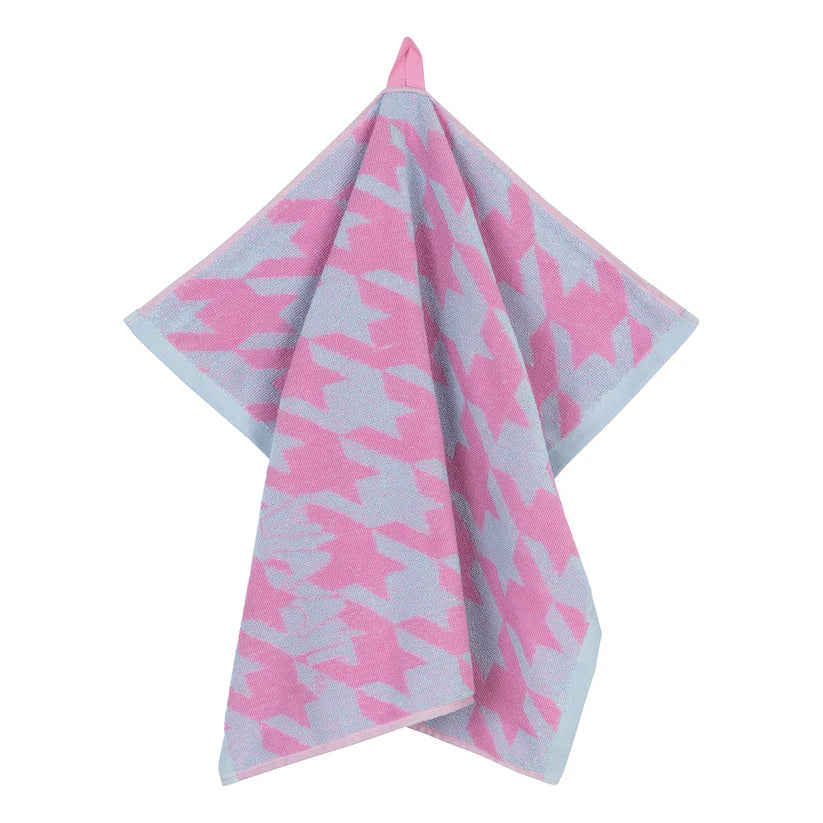 VAAT  Handdoeken giftset I Love Pied De Poule roze/blauw