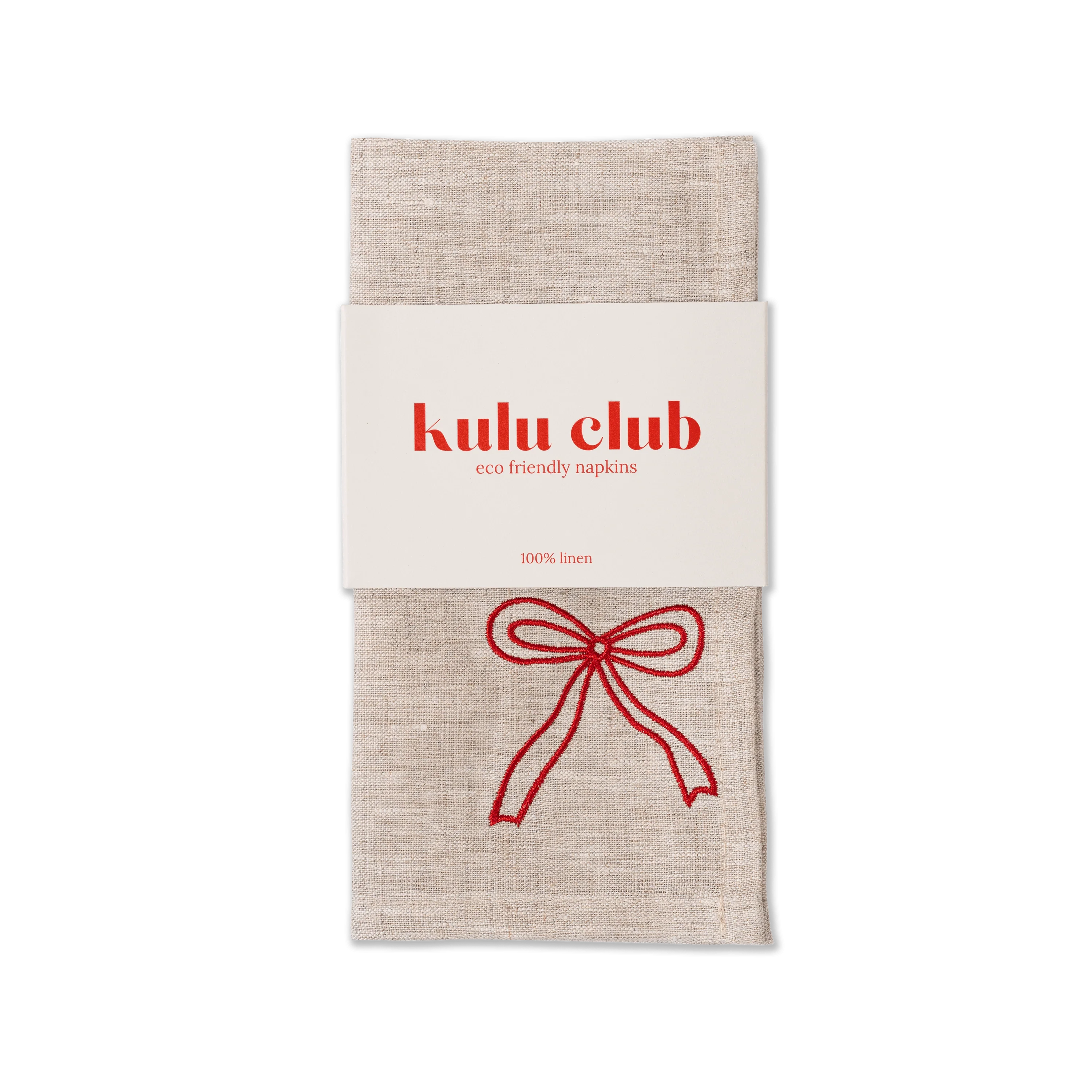 Kulu Club   Linnen servetten strikje - set van 2